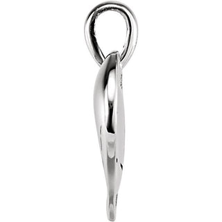 14K White 18.2x17.3 mm Medium Heartprint Pendant