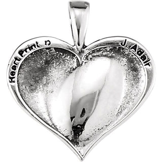 Sterling Silver 18.2x17.3 mm Medium Heartprint Pendant