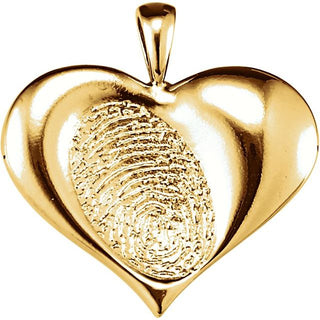 14K Yellow 23.4x23 mm Large Heartprint Pendant