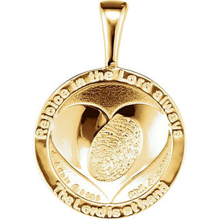 14K Yellow 27.6x19.1 mm Heartprint Storm Pendant