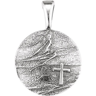 Sterling Silver 27.6x19.1 mm Heartprint Storm Pendant