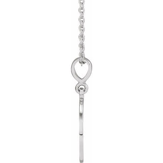 14K White Sacred Heart 16-18" Necklace