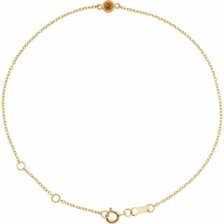 14K Yellow Natural Citrine Bezel-Set Solitaire 6 1/2-7 1/2" Bracelet