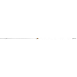 14K White Natural Citrine Bezel-Set Solitaire 6 1/2-7 1/2" Bracelet