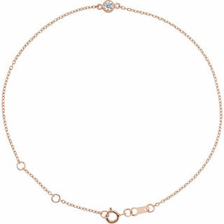 14K Rose 1/10 CT Natural Diamond 6 1/2-7 1/2" Bracelet