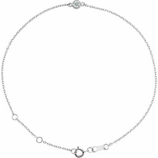 14K White 1/10 CT Natural Diamond 6 1/2-7 1/2" Bracelet
