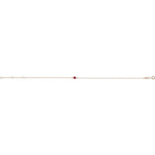 14K Rose Lab-Grown Ruby Bezel-Set Solitaire 6 1/2-7 1/2" Bracelet