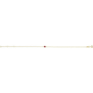 14K Yellow Natural Ruby Bezel-Set Solitaire 6 1/2-7 1/2" Bracelet