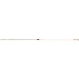 14K Rose Natural Mozambique Garnet Bezel-Set Solitaire 6 1/2-7 1/2" Bracelet