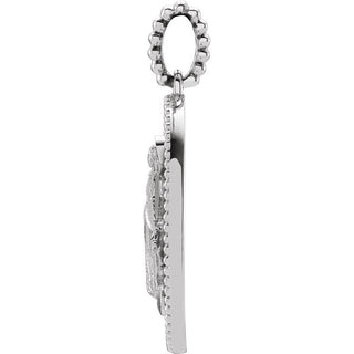 Sterling Silver Black Enamel Miraculous Medal Pendant