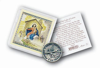 Our Lady Of Loreto (Flying) Coin In Folder with Prayer and Pic 10-Pack
