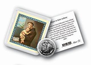 St Anthony Coin In Clear Folder with Prayer 10-Pack