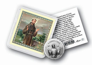 St Francis Coin In Clear Folder with Prayer and Pic 10-Pack