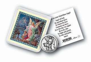 Guardian Angel Coin In Case with Prayer 10-Pack