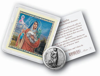 St Agatha (Breast Cancer) Coin Folder with Pic and Prayer 10-Pack