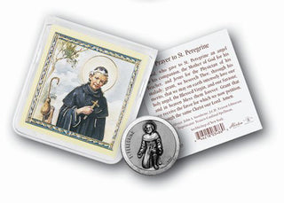 St Peregrine (Cancer) Coin In Folder with Pic/Prayer 10-Pack