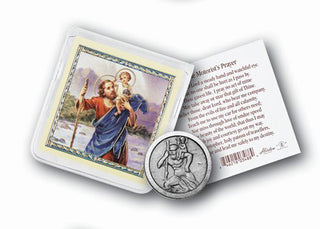 St Christopher (Travelers) Coin Folder with Pic and Prayer 10-Pack