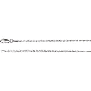 24-inch Diamond Cut Rope Chain with Lobster Clasp - 14K White Gold