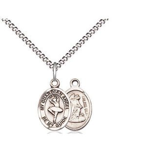Sterling Silver Guardian Angel Dance Medal Religious and Catholic Jewelry