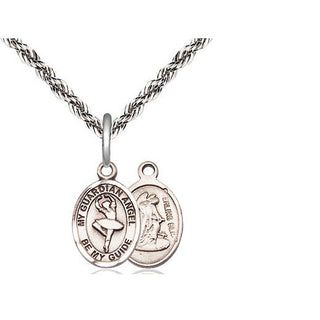 Sterling Silver Guardian Angel Dance Medal Religious and Catholic Jewelry
