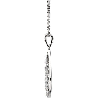 Sterling Silver Imitation White Cubic Zirconia Tear of Sympathy 18" Necklace