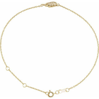 14K Yellow .015 CTW Natural Diamond Angel Wing 6 1/2-7 1/2" Bracelet