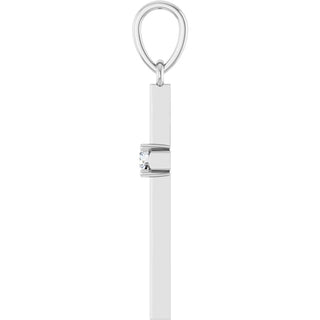 Platinum .06 CT Natural Diamond Cross Pendant