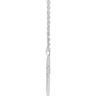Sterling Silver Textured Cross 18" Necklace