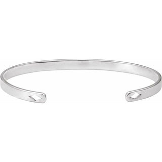 Sterling Silver Engravable Diamond Pierced Cuff 7" Bracelet