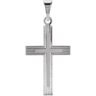 14K White Cross Pendant