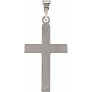 14K White Cross Pendant