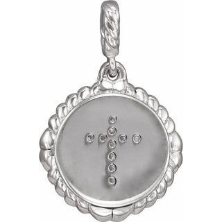 Platinum .04 CTW Natural Diamond Cross Rope Pendant