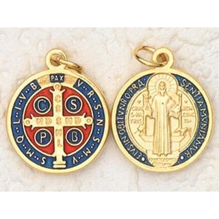 25-Pack - 3/4-inch St. Benedict Enameled Pendant - Light Blue