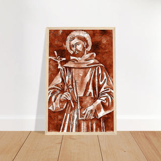 Sepia Franciscan Saint with Crucifix Framed Print - view 25