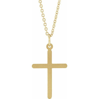 14K Yellow Cross 18" Necklace