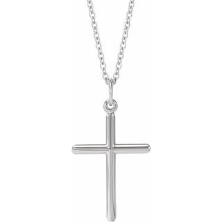 14K White Cross 18" Necklace