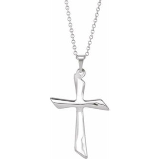14K White Cross 18" Necklace