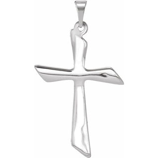 14K White Cross Pendant