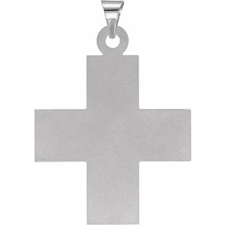14K White 27.5x25 mm Greek Cross Pendant