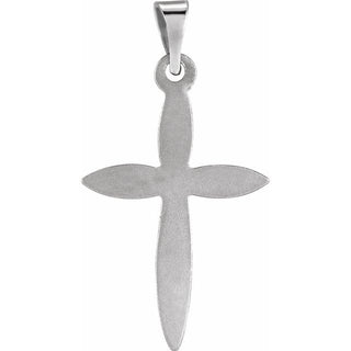 14K White 18x13 mm Cross Pendant
