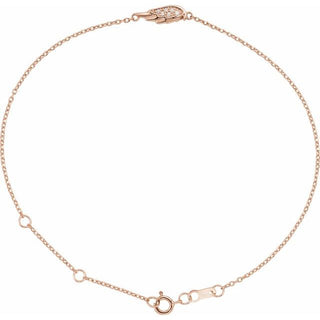 14K Rose .015 CTW Natural Diamond Angel Wing 6 1/2-7 1/2" Bracelet