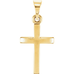 10K Yellow 17x11.5 MM Cross Pendant