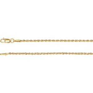 18-inch Rope Chain with Lobster Clasp - 14K Yellow Gold