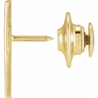 14K Yellow The Rugged Cross Lapel Pin