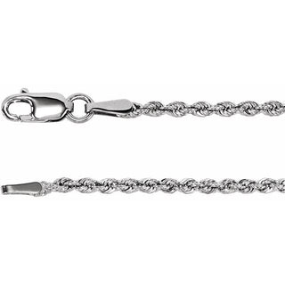 16 Inch 1 85 Mm Rope Chain With Lobster Clasp Sterling Silver