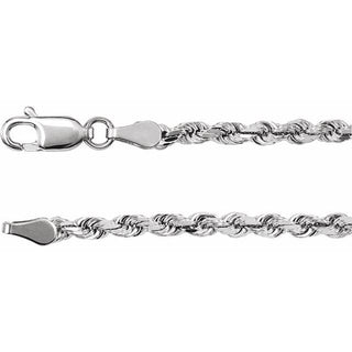 7 Inch Diamond Cut Rope Bracelet With Lobster Clasp 14K Yellow Gold