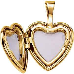 14K Yellow Gold-Plated Heart with Cross and Rose Locket