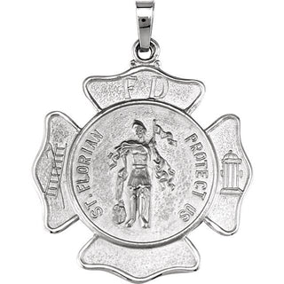 Sterling Silver 25 mm Saint Florian Medal Pendant