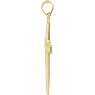 14K Yellow Cross Pendant 