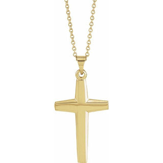 14K Yellow Cross 18" Necklace  